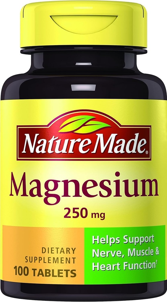 Nature Made Magnezyum 250 mg, 100 Tabletler (Pack of 6)