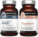 Quality of Life Featuring Kinoko Platinum AHCC Mushroom Extract and Oligoderm with Oligonol Lychee Extract - Immune Support Skin Health Bundle