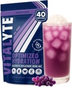 Vitalyte Electrolyte Toz İç Mix, Isotonic Electrolyte Hydration Mix, Gluten Free Post Workout Toz Mix, 1, 35 oz., Grape Flavor