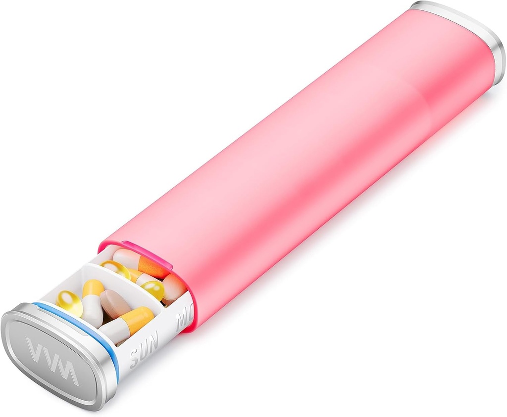 Küçük Seyahat Pill Organizer, Portre 7 Günlük Pill Box, Moisture Kanıt Pill Case, Haftalık Pill Organizer Seyahat, Tıp Vitaminleri için Organize Edici, Supplements