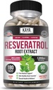 Kaya Naturals - Resveratrol Capsules - Anti Aging Supplement - Antioksis with Brain Support - maksimum Faydaları - 180 Veggies Capsules Capsules