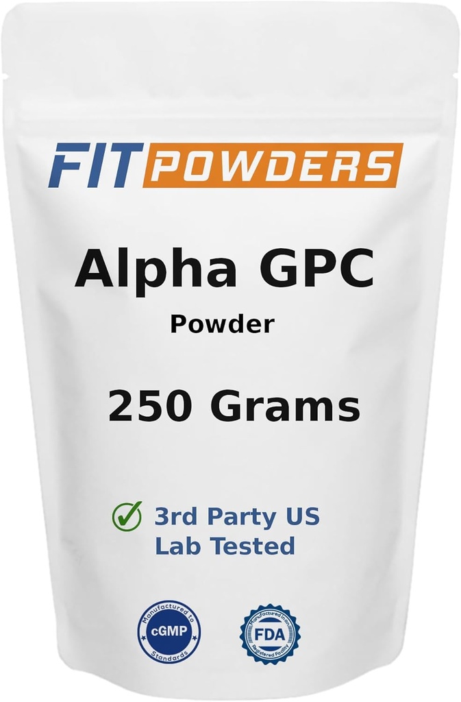Alfa-GPC Toz 250 Grams, Non-GMO Alfa GPC Supplement Choline Toz, Vegan, Üçüncü Parti Test Edildi, Pre-Workout, Memory and Focus, with Scoopop