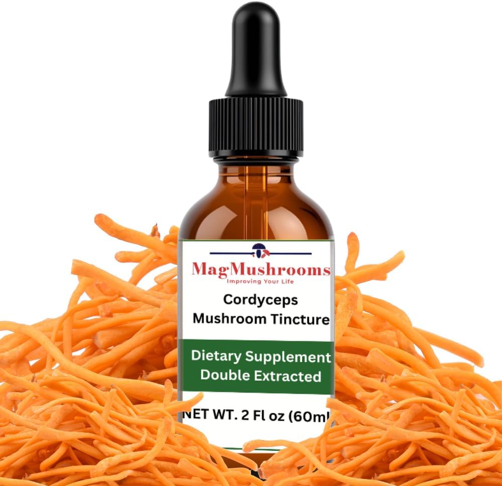 MagMushroom Cordyceps Mushroom Extract Liquid Tincture, Daily Supplement, Double Extracted for maximum Potency, 2 Fl. oz., 60 Daily Paper