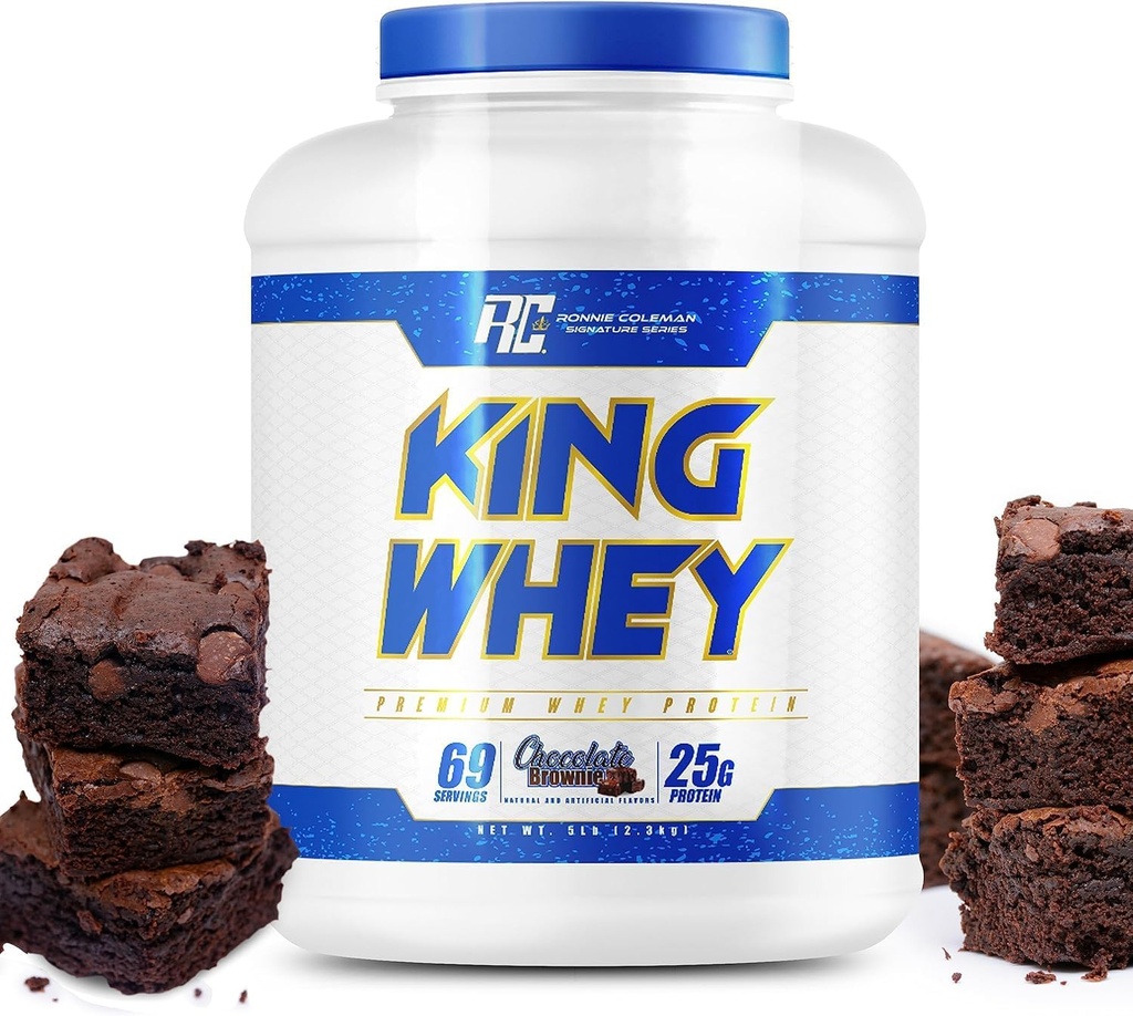 Ronnie Coleman Signature Series King Mass XL Protein Powder, Weight and Muscle Gainer, 60g Protein, 180g Υδατάνθρακες, 1.000+ θερμίδες ανά υπηρεσία, Creatine and Glutamine (20lb, Dark Chocolate)