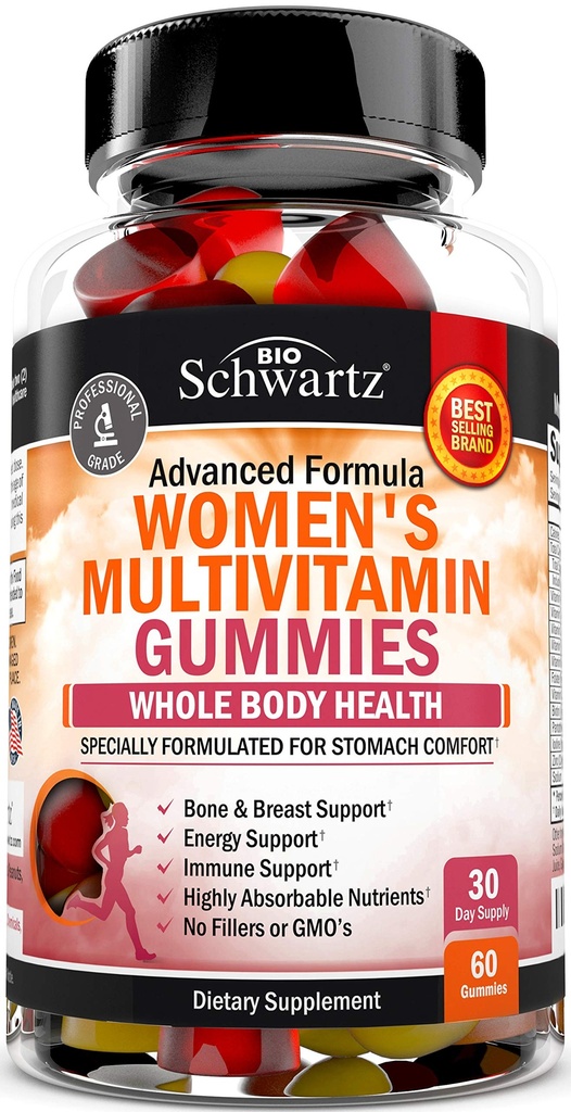 Γυναικεία πολυβιταμίνη Gummies με βιταμίνη A C B6 B12 D & E Βιταμίνες για την Ανοσολογική Υποστήριξη - Gummy Multivitamin για τις γυναίκες για την Κοίμηση του Μαστού & Συμπλήρωμα Διατροφής Ενέργειας, Μικτή Γεύση Μπέρι, 60 Ct
