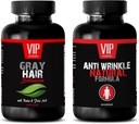 Anti-Aging Essential - Gray Saç çözümü - Anti Wrinkle Formula - Saw Palmetto Natural - 2 Şişe (60 Capsules + 60 Capsules)