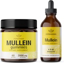 HERBAMAMA Mullein Leaf Extract Kit - 2000 mg Mullein Leaf Gummies and Mullein Leaf Tincture 4 fl oz - Vegan, Non-GMO, Alkol-Free - 2 Pack