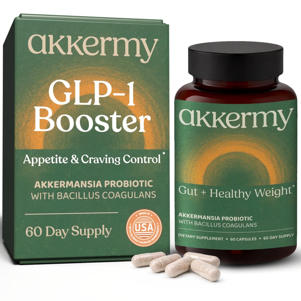 Akkermansia Appetite & Craving Control | GLP-1 & Boosts Sağlıklı Kilo | 60 Gün Supply | ABD'de Yapılan | Bacillus Coagulans, B2, D3 & Chromium | SIBO Friendly, Vegan, Gluten Free