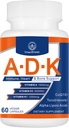 ADK Vitamini 20000 IU - Yüksek Potency Vitaminleri A, D3 ve K1 Kalp, Bone Health ve Immune Support Vitamin ADK 60 Capsules