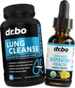 Lung Cleanse Support Supplement Pills & Drops - Organik Respiratory Health Drops Supplements Herbal Lung Cleanse, Mullein - Herbal Detox for Lungs & Bronchial Mucus Health Mullein