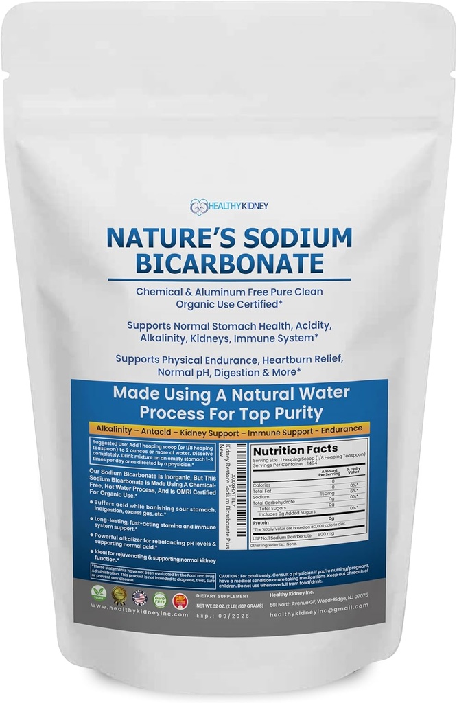 Doğanın sodyum Bikarbonat Organik Kullanımı Alüminyum Ücretsiz Baking Soda. Hiçbir Kimyasal Saf Bakma Soda Toz Sağlık ve Wellness için. sodyum Bikarbonate 2 lb