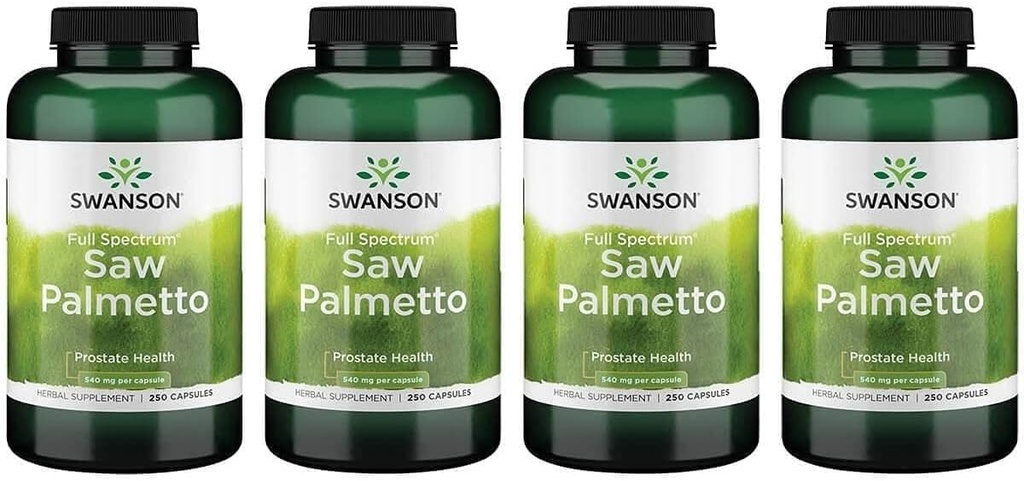 Swanson Saw Palmetto - Erkek Prostate Health Support - Natural Hair Supplement & Urinary Health Support (540 mg 250 Capsules) (4 Pack)