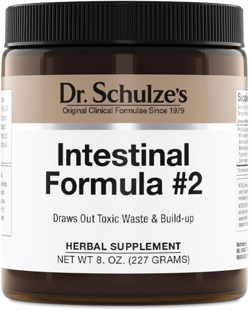 Dr. Schulze'nin Intestinal Formula #2 - Kolon Sağlığı Desteği için Temizleme - Günlük Eliminasyon - Plant-Based Herbal Supplement - Gluten-Free & Vegan - 8 ozz