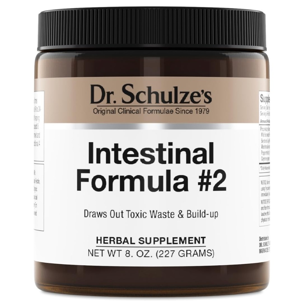 Dr. Schulze'nin Intestinal Formula #2 - Kolon Sağlığı Desteği için Temizleme - Günlük Eliminasyon - Plant-Based Herbal Supplement - Gluten-Free & Vegan - 8 ozz