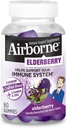 Yetişkinler için Airborne Elderberry + çinko & Vitamin C Gummies, Immune Support Vitamin D & çinko Gummies with Powerful Antioksi Vitamins C D & E - 60 Gummies, Elderberry Flavor