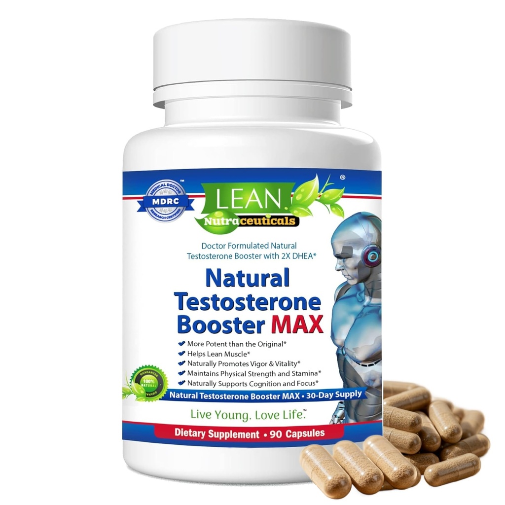 Lean Nutra Men's testosteron Support & Hormonal Vitality Formula - 50+ Erkek Performansı - Tongkat Ali, Tribulus, Maca, Boron, D-Aspartic Acid - 90 Capsules