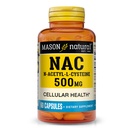 MASON NATURAL NAC N,Acetyl,L,Cysteine 500 mg, 2 Ay Supply, Supports Normal Hücre Sağlığı, Genel Sağlık için Immune System Alert, 60 Capsules