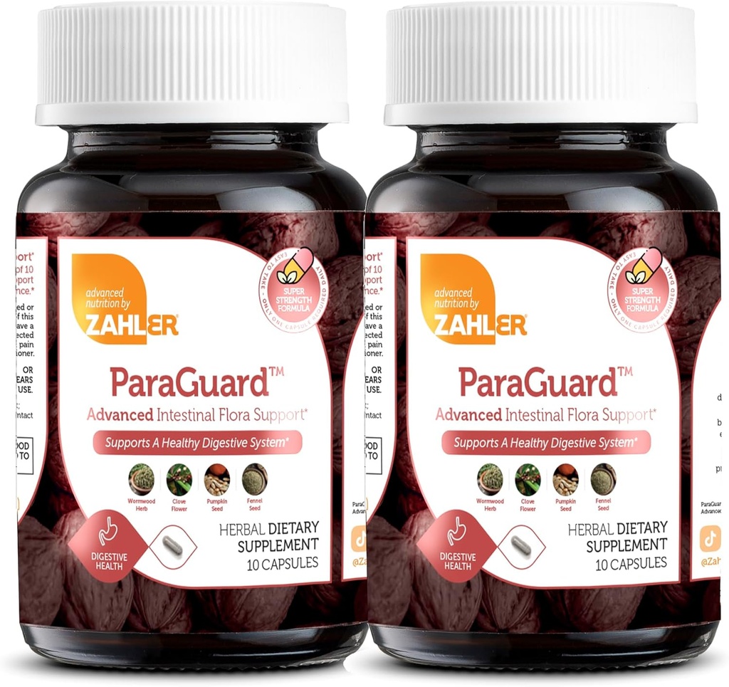 Zahler - ParaGuard Capsules - Gut Health Supplement - Formula'in Wormwood, Bulb Bulb, Candy Tohum, Clove & More - Insanlar için Doğal Destek - Sertifikalı Kosher 20 Kont.