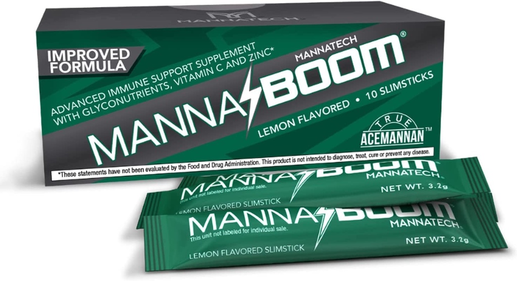 Mannatech Advanced Immune Support Supplement - 150% Περισσότερα Βιταμίνη C, Αυξημένη Μανάπολη, Ψευδάργυρος & Γλυκοσυνθετικά για Ανοσία στο MannaBOOM, 10 Slimsticks