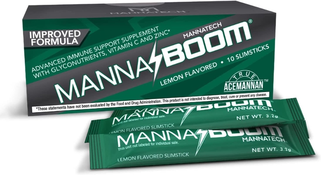 Mannatech Advanced Immune Support Supplement -% 150 C, Artan Manapol, çinko & Glyconutrients for Immunity in MannaBOOM, 10 Slimsticks
