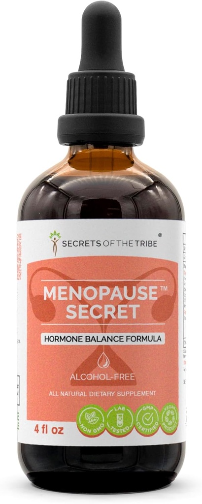 Μυστικά της Φυλής - Εμμηνόπαυση Μυστικό, Hormone Balance Formula, φυτικό συμπλήρωμα Blend σταγόνες αλκοόλ-ελεύθερο υγρό εκχύλισμα (4 fl oz)