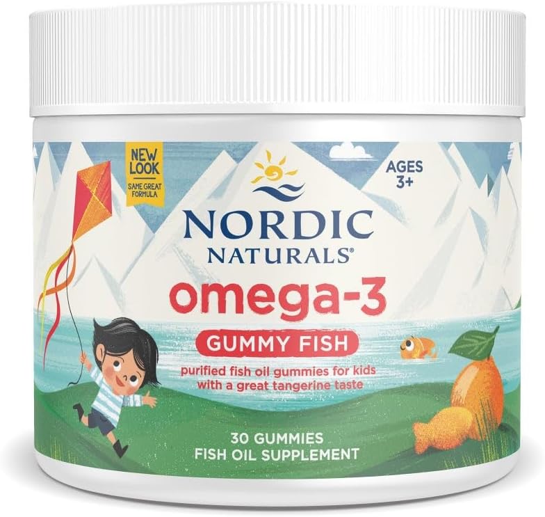 Nordic Naturals Nordic Omega-3 Gummy Fish, Tangerine - 30 Gummy Fish - 124 mg Total Omega-3s with EPA & DHA - Non-GMO - 30 Hizmet