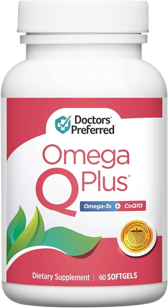 Doctors' Preferred Omega Q Plus– Omega-3 και CoQ10 συμπλήρωμα Παρέχει καθημερινή υποστήριξη υγείας καρδιάς με 50 mg CoQ10 και παρέχει αντιοξειδωτική δύναμη (60 softgels)