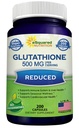 ASquared Beslenme Tamamlanmış Glutathione 500 mg In Service Supplement -200 Capsules -L-Glutathione Antioksi to Support Liver Health & Detox - Max Strength Toz Pills Immune & Brain Function