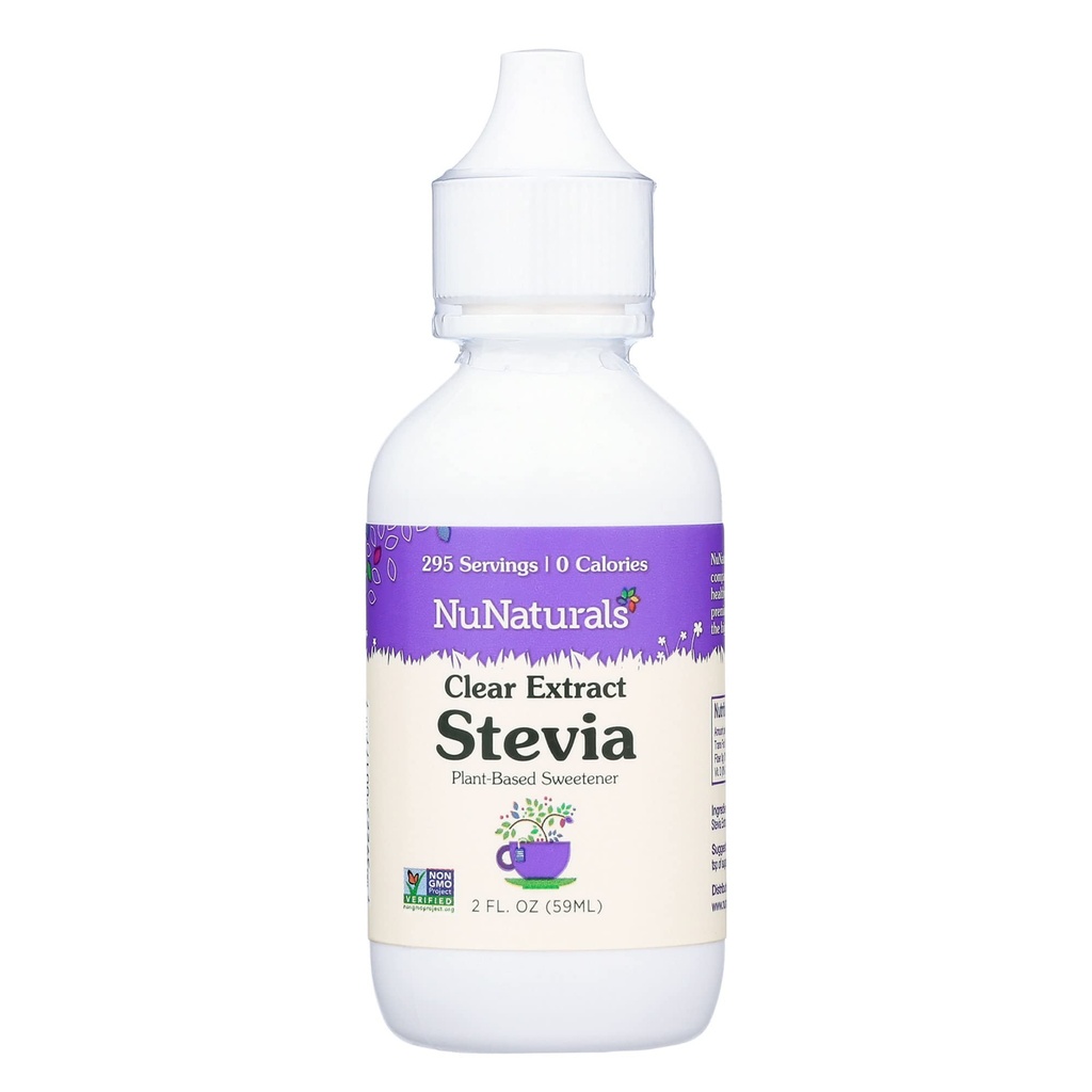 Nu Doğal Clear Extract Stevia, Plant-Based Sweetener, Plastik Şişe, 2 oz