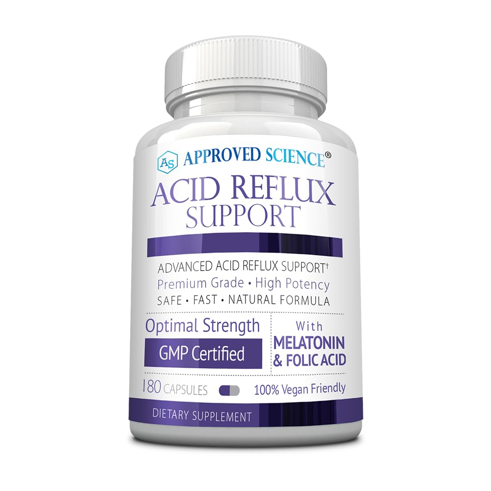 Onaylanmış Bilim® Asit Reflux Desteği - Melatonin, Marshmallow Root, L-Taurine -180 Capsules - Vegan