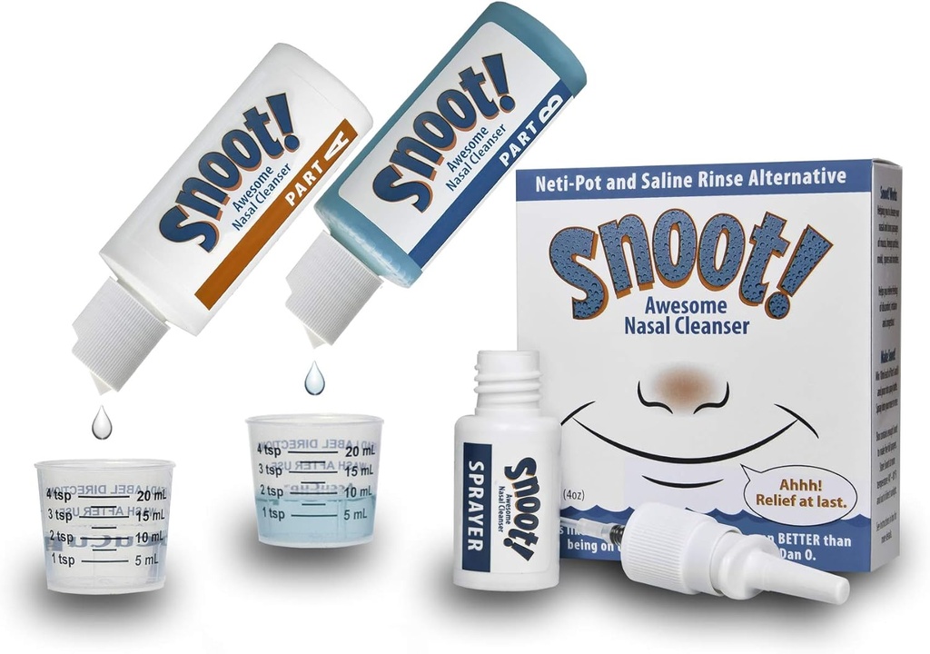 Snoot! Καθαριστής Κανονική (MILD) Φόρμουλα Ρινική Άρδευση Κιτ - Χωρίς ναρκωτικά Nasal Cleanser - TSA-Complioant