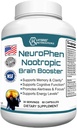 Hybrid Nutraceuticals NeuroPhen Nootropics Brain Booster Supplement - Συμπλήρωμα εστίασης, συμπλήρωμα μνήμης για τον εγκέφαλο με εκχύλισμα Bacopa, Phosphatidylserine, Huperzine A - 60 κάψουλες