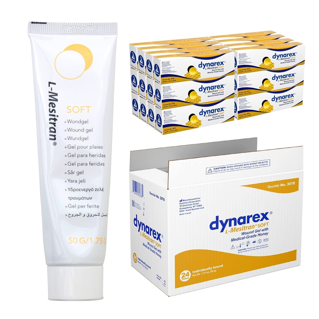 Dynarex Honey L-mektran Yumuşak Yarası Tıp Notu Honey, 1.75 Ounces, 24 Count