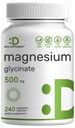 Magnezyum Glycinate 500 mg, 240 Veggie Capsules | 100% Chelated for Easy Abors | Essential Mineral Supplement for Muscle, Sleep, & Heart Health*