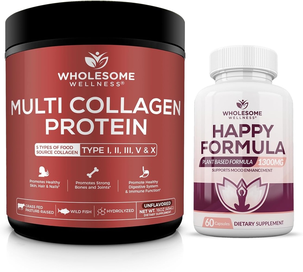 Allsome Wellness Multi Collagen protein Toz Hidrolyzed (Type I II III V X) Mutlu Formula Doğal Stres Formülü Tamamlandı
