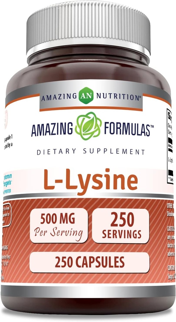 Εκπληκτικές Φόρμουλες L-Lysine 500 Mg Amino Acid Supplement 