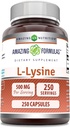 Amazing Formulas L-Lysine 500 Mg Amino Asit Supplement | Capsules | Non-GMO | Gluten-Free | Made in USA (1 Pack | 250)