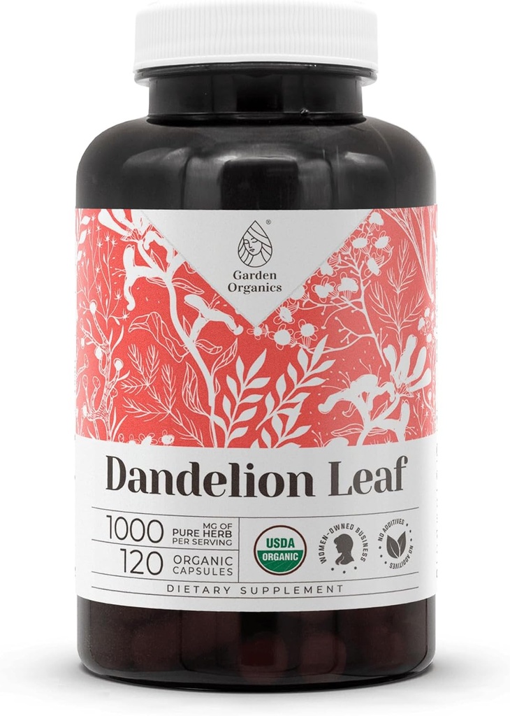 Dandelion Leaf USDA Organik 120 Capsules | Digestive System, High-Potency Supplement | Sertifikalı Organik Vejetaryen Capsules ve Organik Dandelion (Taraxacum Officinale)