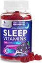 Melatonin 12 mg ile Uyku Gummies - Ekstra Güçlü Uyku Vitamini Gummy, Natural Melatonin Gummy, Occasional Sleep Support Supplement for Yetişkinler, Vegan, Non-GMO, Gomitas para Dormir - 60 Gummies