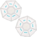 Deke Home - Medicine Pill Organizer with Braille Labeling (2 Pack), 14 Day Pill Boxes, Clear Lids, 2 Week Pill Organizer, Weekly Organizer for Medication Management, Compact, Easy Viewing