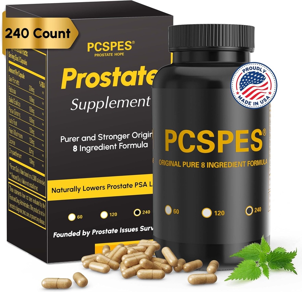 Erkekler için Prostate Health Supplements for Men for Men - Aşağı PAS Seviyeleri Doğal olarak Saw Palmetto & 7 Pure Herbs - Prostate Health Support - The Frequent Urination 240
