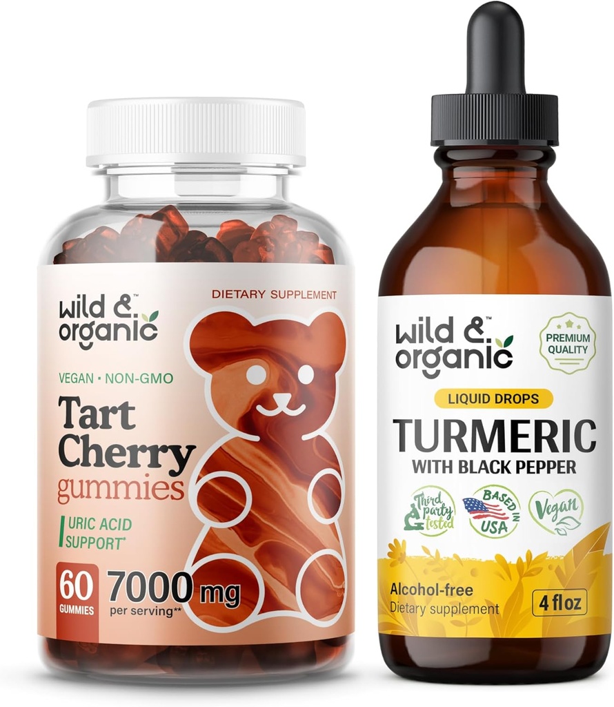 Άγρια & οργανικά πίσσα Cherry Gummies & Turmeric Βάμμα 4 fl oz