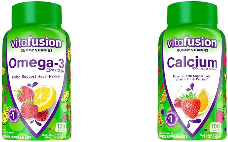 Vitafüzyon Omega-3 G Vitamini, Berry Lemonade Flavored, Kalp Sağlığı Vitaminleri (1) Ve Kemik ve Diş Desteği için Lezzetli Mikrobiyal Gummy Vitaminleri, Meyve ve Krem Flavored