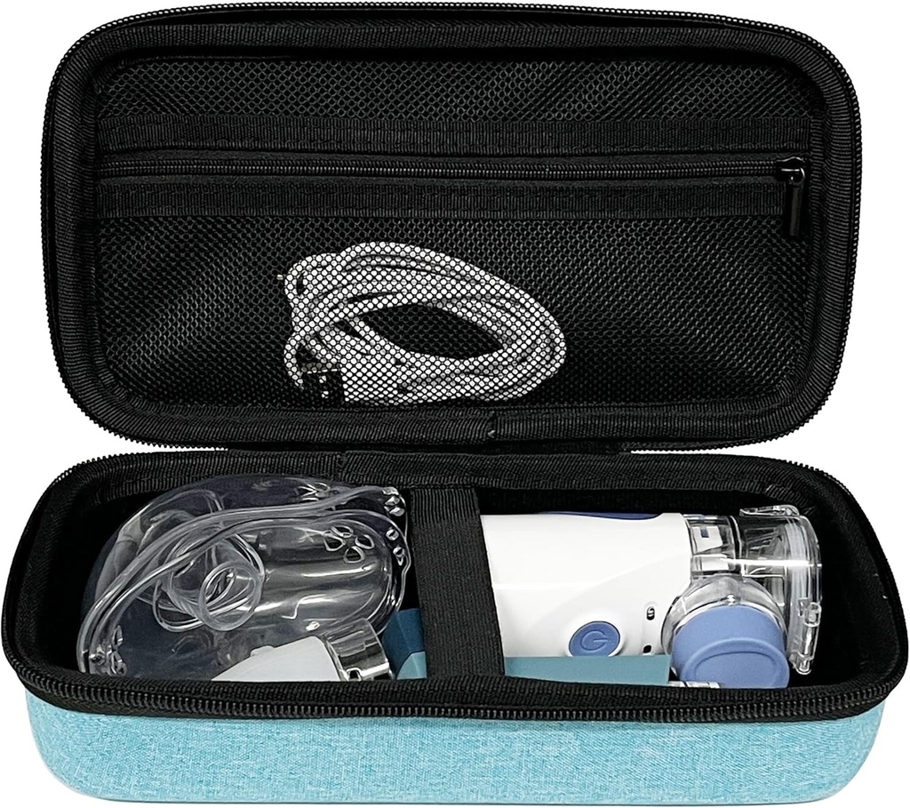 Hard Travel Case Bag, Yetişkin Inhaler Nebulizer Machine for Yetişkinler and Kids (Case Only) (Light Blue) ile uyumlu (Işık Blue)