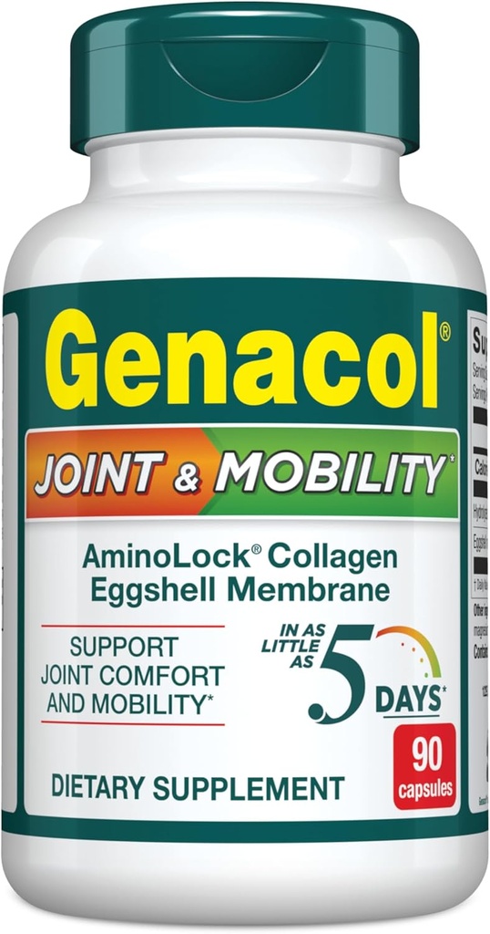Genacol Joint & Mobility – Eggshell Membran ve Ultra-Hydrolyzed Collagen,, Support Joint Comfort & Mobility, Results in as Little as 5 Days, 90 Capsules (30-Day Supply)
