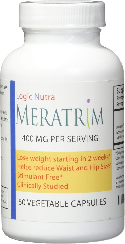 Meratrim Proprietary Mix 400 mg - Garcinia Mangostana (Fruit Rind) Ekstraksiyon - Stimulant Free - 60 Sebze Kapsülleri