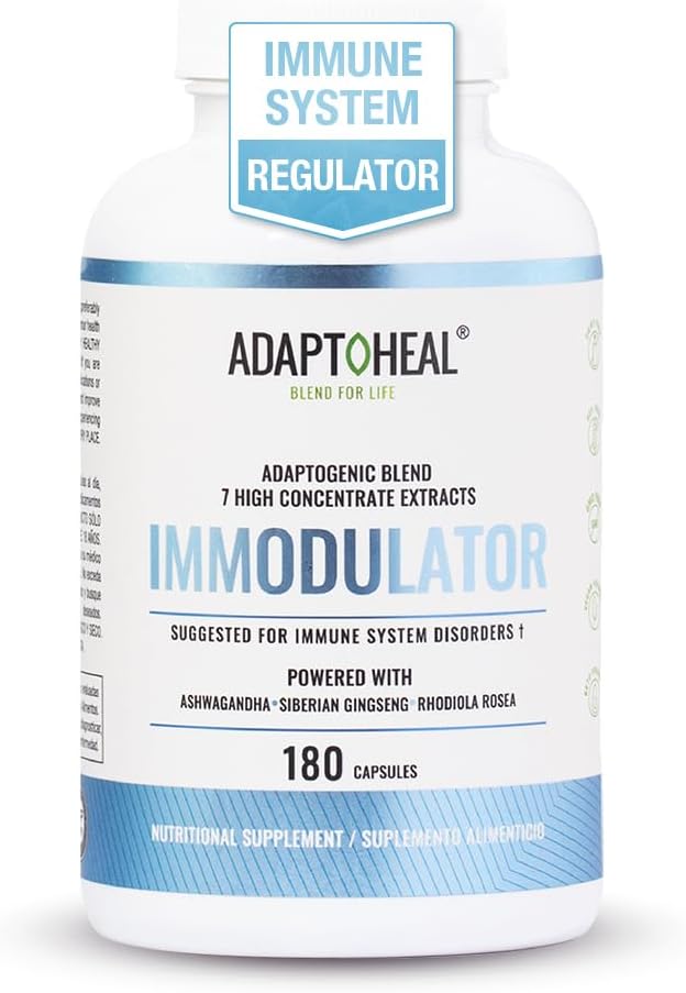 ADAPTOHEAL Immodulator - Realgen Supplement for Well-Being, with Ginseng, Ashwagandha, Reishi Mushroom - Supports Stress Response, Mood Balance and Immune System Function (180 Capsules/700 mg)