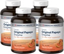 American Health Original Papaya Enzyme - 600 Μασώμενα Δισκία, Συσκευασία των 4 - Το συμπλήρωμα μετά το γεύμα - Μη ΓΤΟ, Vegan - 800 Σύνολο Υπηρεσίες