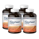 American Health Original Papaya Enzyme - 600 Chewable Tabletler, 4 Paket - After-Meal Supplement - Non-GMO, Vegan - 800 Toplam Hizmet