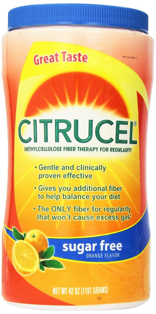 SmartFiber Sugar Free/Orange Flavor 42Oz (1191g) ile Düzenlilik için Citrucel Mecellulose Fiber Terapi